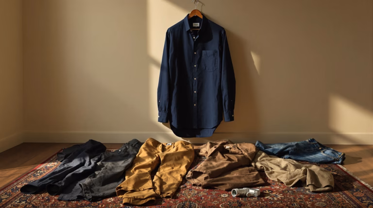 Jakie spodnie do granatowej koszuli? Praktyczne porady i stylizacje