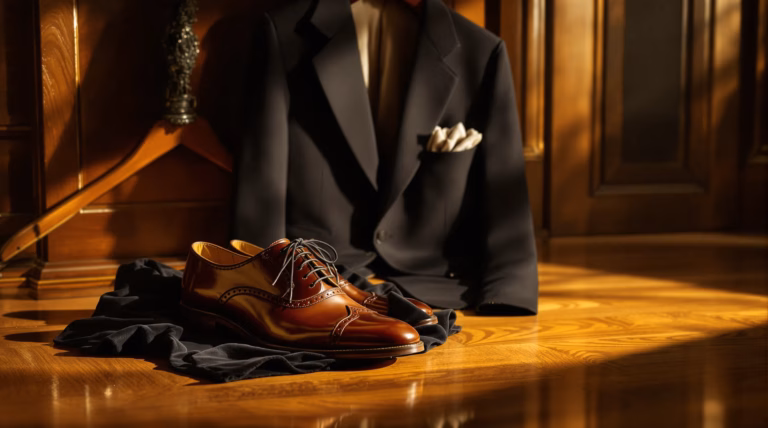 Brązowe buty do czarnego garnituru – jak je nosić i do czego pasują?